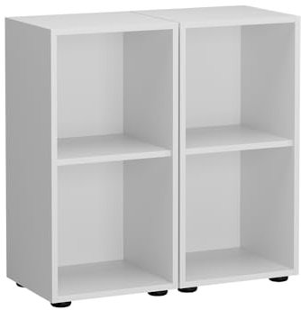 Vicco Kinderregal Weiß Estell 2er-Set - 71x38x32 cm gefertigt aus Spanplatte - Bücherregal für Kinder, platzsparende Lösung für Aufbewahrung