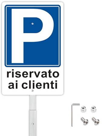 Felexdo Cartello Riservato Parcheggio Privato con Staffa 20x30cm Segnale di divieto di sosta in Alluminio Riflettente Resistente UV Impermeabile