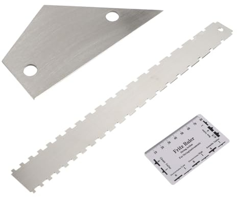 Abaodam 3 Stück Gitarren Messwerkzeug aus Edelstahl mit Gerader Kante für Bundprüfung Griffbrett Flachheit und Reparatur der E-gitarre