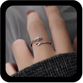 Inilbran Boho Delfín Dedo Anillo Vintage Delfín Abierto Espiral Anillo De Plata Lindo Océano Animal Abierto Nudillo Anillos Minimalista Animal Banda Anillos De Joyería Para Las Mujeres