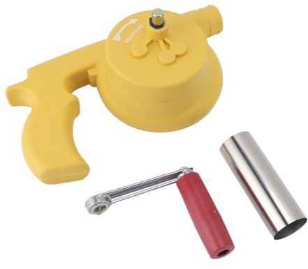 Hand Crank BBQ Fan Increase Firepower Portable Barbecue Air Blower for Camping (Yellow)