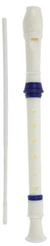 Milisten White Blue Ring Plastic Recorder Music Toy for Boys and Girls Beginner Practice Clarinet Wind Instrument Portable for Music Classes