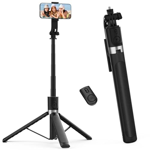 QIVORO 71/180cm Phone Tripod, Portable Extendable Selfie Stick with Wireless Remote, Mobile Tripod Stand for Filming/Video Recording/Photo/Live Stream/Vlog, Compatible with Smartphone & Camera