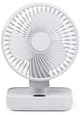 wonderlamp - Ventilador de Mesa Fanito Blanco, Oscilante, 4 Velocidades, Batería Recargable, 13H Autonomía, Ventilador Portátil para Escritorio sin Cables