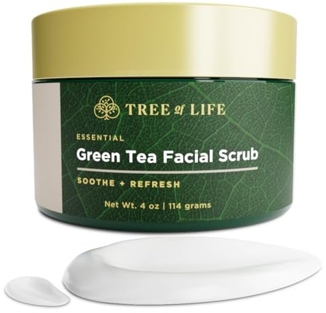 Tree of Life Beauty Exfoliating Facial Scrub with Antioxidants | Face Scrub with Green/White Tea Extract, 4 Oz