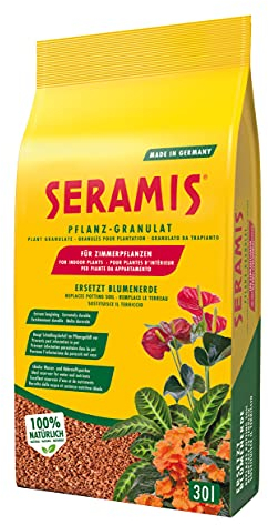 Seramis 4008429008702 granulés pour plantes d’intérieur, 30 L, Billes d’argile, substitut de terreau stockant eau et nutriments, Jaune, 40,0x14,0x58,0 cm