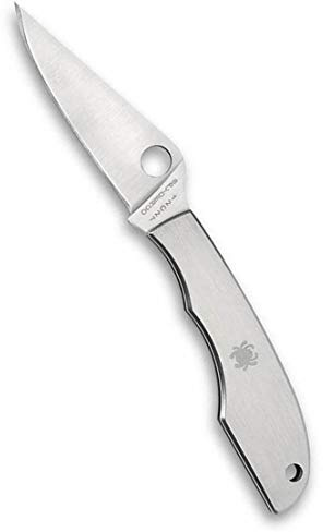 Spyderco Erwachsene Grasshopper kompaktes Slip-Joint-Messer aus Edelstahl, Silber, SPY-C138P