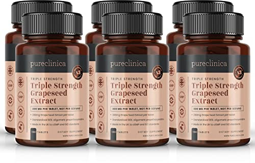Triple Strength Grape Seed Extract 300mg x 1080 Tablets (6 Bottles of 180) - 3 Years Supply