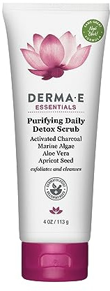 DERMA E Purifying Daily Facial Detox Scrub with Activated Charcoal and Seaweed Extract –Exfoliating Face Scrub Cleanses, Smooths and Brightens, 4oz
