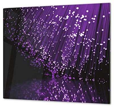 Asse da cucina in VETRO temperato – Tagliere in vetro – pezzo UNICO (60x52 cm) o DUE pezzi (30x52 cm ognuno); D09 Serie Diversi: Mini led viola