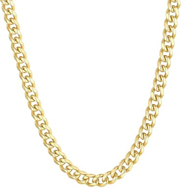 ChainsHouse Halskette für Herren Damen Edelstahl Panzerkette 3/6/9/12mm breit Kubanische Kette Männer Silber/Schwarz/Gold Gliederkette Hip Hop Kette Schmuck für Geburtstag Vatertag, Länge 36-76cm