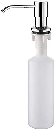 Ibergrif Dispensador de Jabón Líquido, Detergente de Cocina Incorporado, Plata, 500 ml, M34027