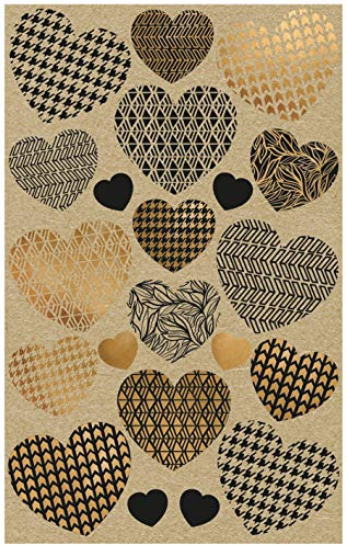 AVERY Zweckform Kraftpapier Aufkleber 42 Sticker Herzen (Papier Sticker, Geschenkaufkleber, natur, braun, beige) 57123 4004182571231