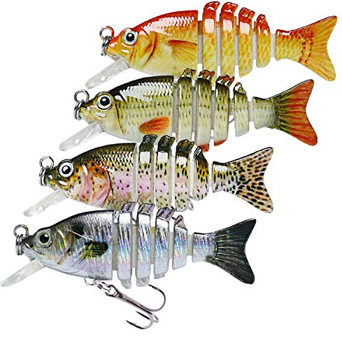 TRUSCEND Kunstköder Hecht, Angelköder Fische Angeln Set, Fisch Köder für Zander Barsch Forellen Wobbler Swimbait, Süßwasser Salzwasser Angelzubehör, Angeln Geschenk für Männer