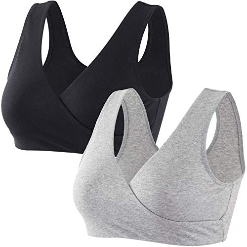 ZUMIY Reggiseno Allattamento Senza Ferretto e Cuciture, Cotton per Gravidanza, Comodo Senza Fili per Il Sonno Notturno