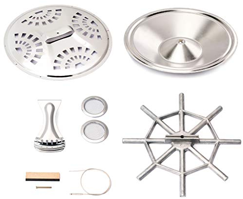 Alnicov Dobro Resonator Gitarre Ersatzteile Kegel Schalllochschirme Saitenhalter Brückensattel für Dobro Gitarre 8er Set