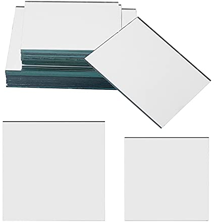PH PandaHall 20 pz Piastrelle A Specchio in Vetro di Forma Quadrata per Stampi Pieghevoli per Specchietti Compatti, Oggettistica per La Casa e Artigianato Fai-Da-Te, 76/100mm