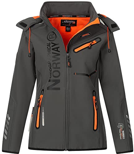 Geographical Norway Damen Softshell Jacke Rein Darkgrey Orange XXL