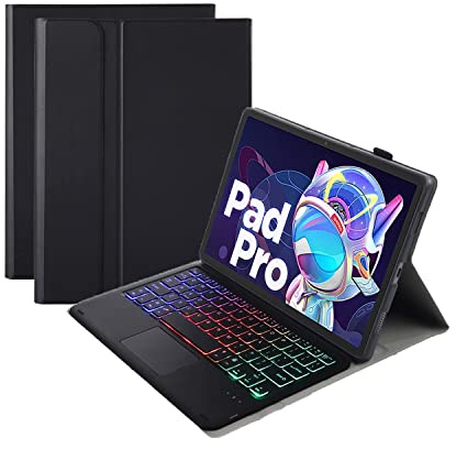 Bueuwe Funda Teclado para Lenovo Tab M10 3rd Gen-TB-328FU Display 10.1 , Contiene Ñ, Cubierta Trasera de TPU Suave con Soporte, Teclado Bluetooth retroiluminado Desmontable magnéticamente,Negro