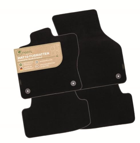 MAT10 Green Edition – Auto-Fußmatten passend für Skoda Octavia 4 (ab BJ 03/2020) | nachhaltiges Velours | Automatten-Set, 4-teilig | Made in Germany, Erstausrüsterqualität