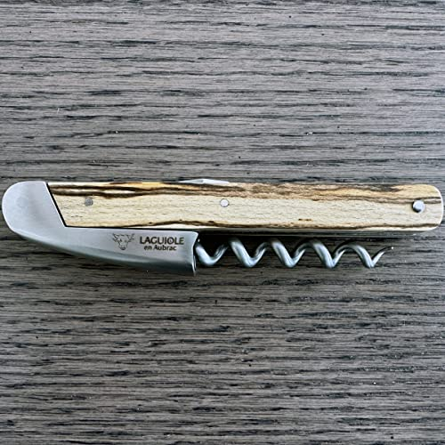 Laguiole En Aubrac Sommelier DeLuxe Kellner-Korkenzieher, Andre & Michel Bras Edition, Griff aus Buchenholz, Vintage-Weinöffner