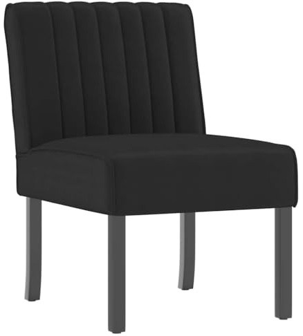 vidaXL Silla Tapizada, Butaca de Respaldo Alto, Sillón Sofá Auxiliar de Descanso, Silla Decorativa para Salón Dormitorio, Terciopelo Negro