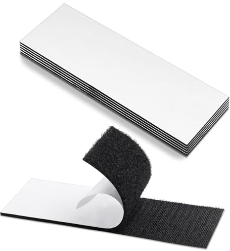 BRAVESHINE Klettband selbstklebend extra stark, 60mm X 180mm Klettverschluss selbstklebend 6 Stück doppelseitiges Klettband Klett Klebeband, Set Haken & Flausch
