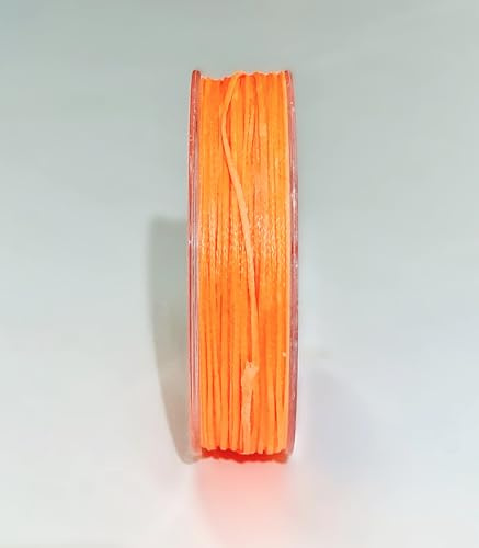 Vibrant 1mm 25mt Whipping Twine Waxed Thread Polyester Spool Rope, Leather, Sail (Orange)