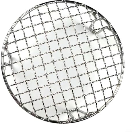 ZYNCUE Grillroste aus Edelstahl, Grillroste aus Edelstahl, runder Grillrost, Grillrost, runder Grill, Drahtgeflecht, für Outdoor-Camping, Grillen und Heimgebrauch (20 cm)