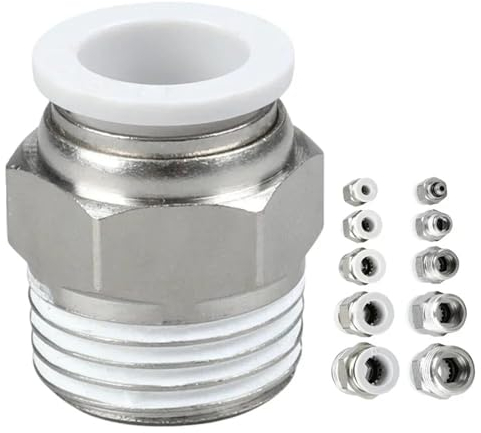 5 PC Pneumatic Air Pipe Hose 4 4mm 6mm 8mm 10mm 12mm to Male Adapter Brass Fitting Quick BSP R 1/8 1/4 3/8 1/2 01 02 03 04 (Color : 8 (Hose O.D.8MM), Size : 03 (BSP3-8))
