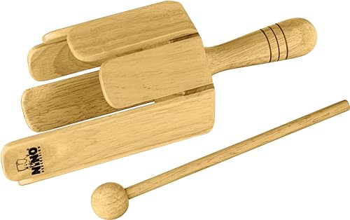 Nino Percussion Medium Wood Stirring Drum, Natur (NINO568) | Musikinstrument für Kinder ab 3 Jahren, inklusive Holzschlägel, Siam Eiche
