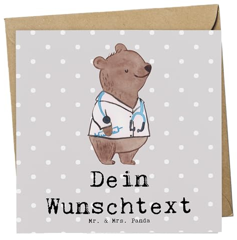 Mr. & Mrs. Panda Personalisierte Karte Arzt Herz - Geschenke, Geschenk, personalisiert, Postkarte, Mediziner, Karten, Grußkarte, Lustig, Arztpraxis, Doktor