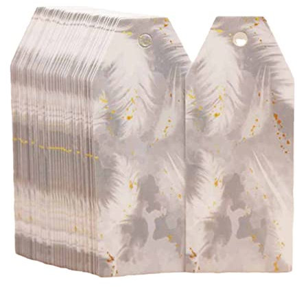 100 x Frohe Hängeetiketten, niedlicher Druck, weiße Papieranhänger, Geschenkanhänger für Hochzeit, Geschenkverpackung, Dekoration, 100 Stück/Set, weißes Papier, Geschenkanhänger, Frohe Hängeetiketten,