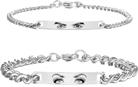 Augen Partnerarmbänder | Armbänder Für Paare | Personalisierte Armbänder | Ketten | Einzigartiges Geschenk | Armband mit Gravur