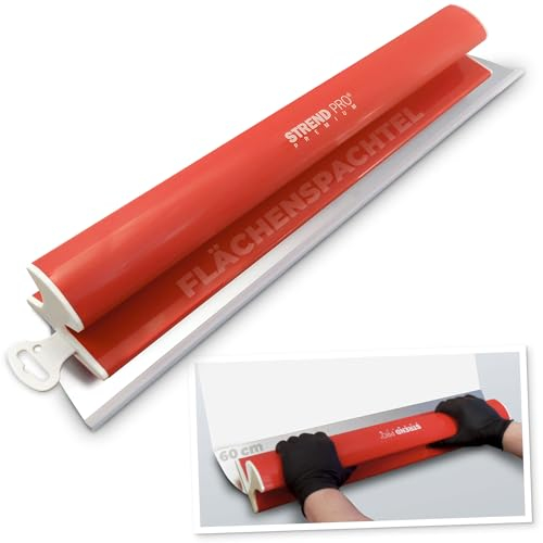 STREND PRO Flächenspachtel 60cm PREMIUM mit Z-Griff | PROFI Z Spachtel Set für Trockenbau, Verputzer | Rostfrei Edelstahlkingle 0,3mm | Glätterspachtel | Fassadenspachtel