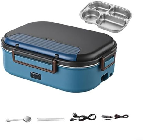 HEBEOT Scaldavivande elettrico da 50 W, portatile, a prova di perdite, riscaldato, con bacchette e cucchiaio (D)