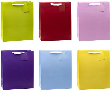 TSI Geschenktüten TRENDFARBEN, 12er Packung, Größe: Groß (HxBxT 32 x 26 x 13,5 cm), Art.Nr. 86311