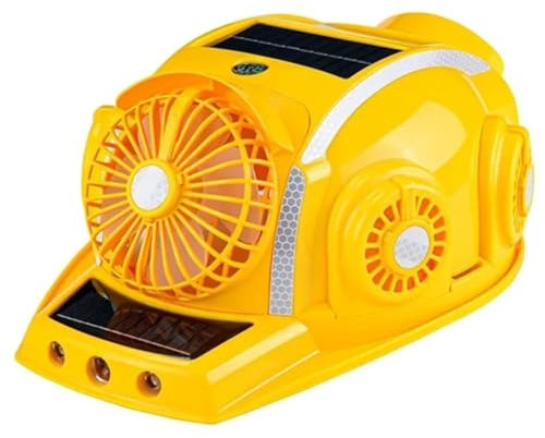 Casque de chantier avec 6 ventilateurs, casque solaire avec refroidissement par climatisation, casques de sécurité portables avec Bluetooth et lumière, 4 vitesses réglables, étanche, for l'extérieur