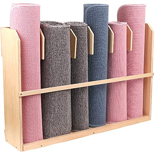 Holz-Yogamattenständer, Aufbewahrungs-Organizer für Fitnesshandtücher, Aufbewahrungshalter für Bodentrainingsgeräte und Teppiche, Aufbewahrungsregal für Yogamatten zu Hause, Yoga-Ständerrahmen