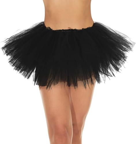 ZPLASK Black Tutu, Tutu Skirts for Women, Tutu, Black Tutu Skirts, Tulle Skirt for Dress-Up Parties Cosplay Ballet Dance Costume for Women and Teens