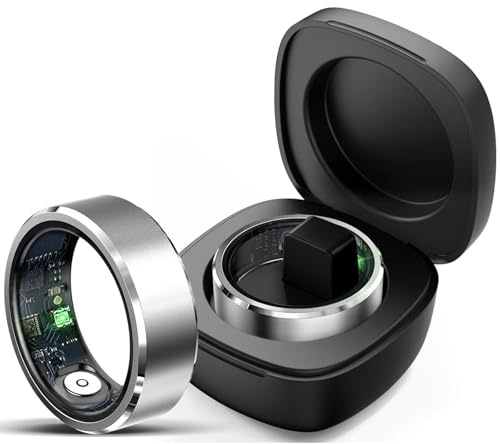 Smart Ring Smartringe für Herren Damen Android iOS Fitness Ring Herzfrequenz Health Tracking Ring Pulsmesser Sport Ringe Fitness Schrittzähler Schlaf Ring 5ATM Wasserdicht Aktivitätstracker