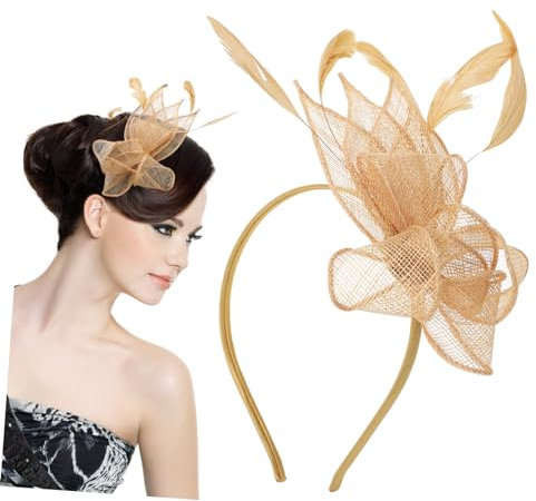 CALLARON Fascinator Hutclip Aus Jute Und Abs Vintage Stirnband Mit Kleinem Hut Vielseitig Für Teepartys Hochzeiten Und Festliche Anlässe