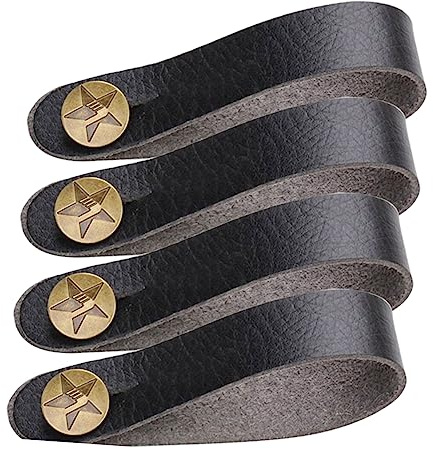 VINTORKY 4 Stück Gitarren Halsgurte Aus Langlebigem Pu Material Rutschfest Schwarz Gitarrenzubehör Für Elektro Und Akustikgitarren