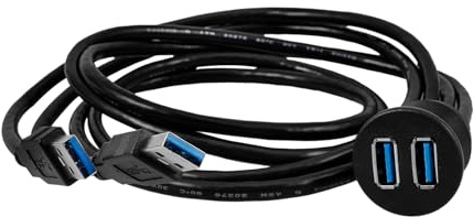 OSOLADY USB 3.0 Robustes Kupfer und PVC Material mit 2 USB Anschlüssen Panelverlängerungskabel Zuverlässige Auto und LKW Halterung Kompatibel mit 2.0