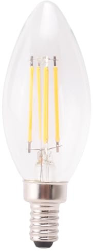 Cpolebev Dimmbare E12 4W COB Kerze Flamme Filament LED GlüHbirne Lampe 10 X 3,5 cm