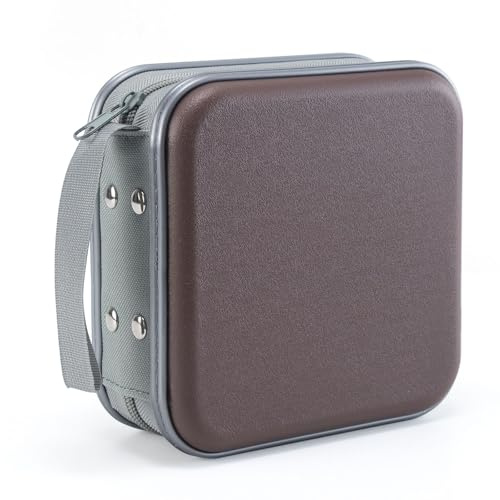 LIOVODE DVD Case, 48 Capacity CD Case Portable CD Holder Storage Hard Plastic DVD Wallet Holder Organizer for Car (Coffee)