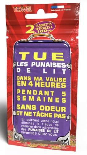 Plaquettes Anti-Punaises de Lit pour Valise, Pack de 2 | Protection 5 Semaines, Sans Odeur, Ne tache pas, Idéal pour les voyages