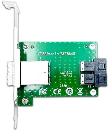 Scheda di trasferimento da 2 porte SFF-8644 a 2 porte SFF-8643, adattatore Mini-SAS HD da interno a esterno