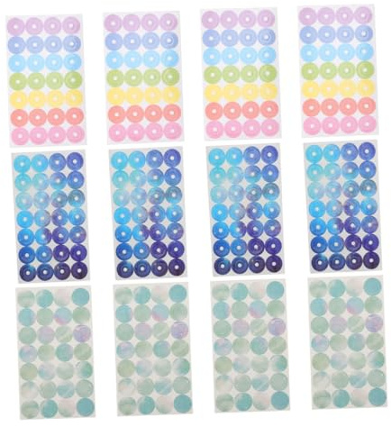 WEKAMOS Pegatinas de Refuerzo Adhesivas para Proteger Agujeros en Cuadernos 12 Hojas Circulares Resistentes al Desgarro para Hojas Sueltas y Documentos