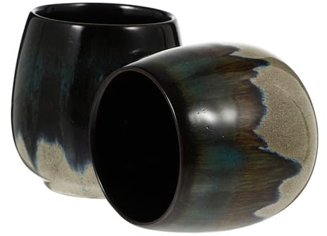 VICASKY 2stücke Keramik-kaffeetasse Haushaltskaffeetasse Wasserhalter Teetasse Wassertrinkbecher Espressotassen Esspresso Tassen Keramiktassen Kaffee Becher Keramik
